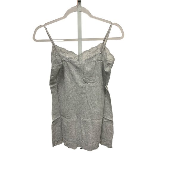 Bozzolo Women's Gray Lace Trim Stretchy Tunic Camisole Tank Top - Picture 6 of 6